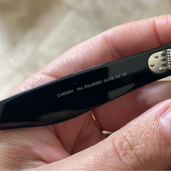 Celine Acetate Oversized 55MM Square Black Sunglasses CL4055 - Picture 3 of 6